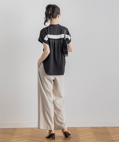 Droite lautreamont(ドロワットロートレアモン)の「【WEB限定】麻調バックヨークテープ切替えブラウス≪洗濯機で洗える≫(シャツ/ブラウス・レディース・オフホワイト/ブラック/ベージュ・M)」の20枚目の写真