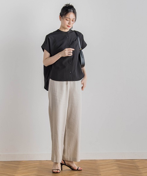 Droite lautreamont(ドロワットロートレアモン)の「【WEB限定】麻調バックヨークテープ切替えブラウス≪洗濯機で洗える≫(シャツ/ブラウス・レディース・オフホワイト/ブラック/ベージュ・M)」の21枚目の写真