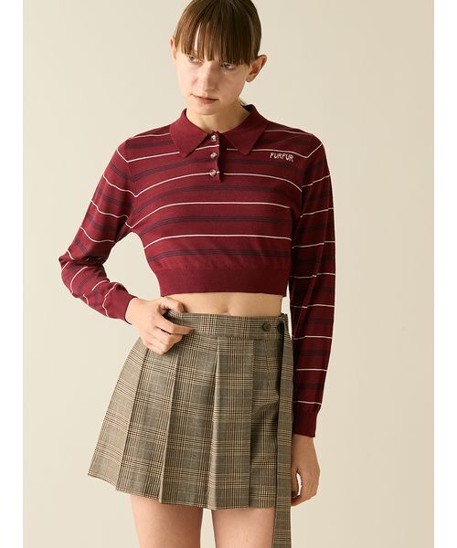 FURFUR(ファーファー)の「シャツレイヤードポロニット(ニット/セーター・レディース・バーガンディー/ライトブルー/ネイビー・F)」の17枚目の写真