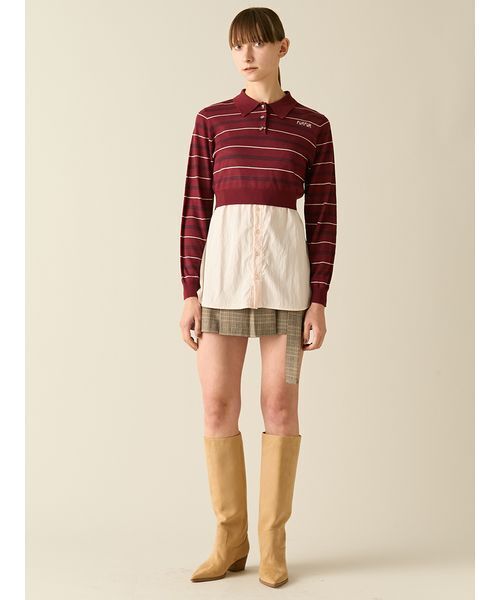 FURFUR(ファーファー)の「シャツレイヤードポロニット(ニット/セーター・レディース・バーガンディー/ライトブルー/ネイビー・F)」の18枚目の写真