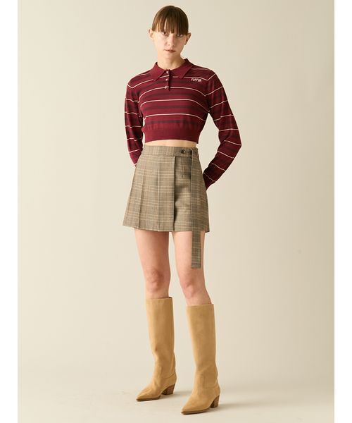 FURFUR(ファーファー)の「シャツレイヤードポロニット(ニット/セーター・レディース・バーガンディー/ライトブルー/ネイビー・F)」の19枚目の写真