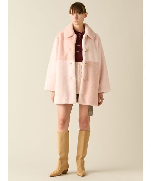 FURFUR(ファーファー)の「シャツレイヤードポロニット(ニット/セーター・レディース・バーガンディー/ライトブルー/ネイビー・F)」の20枚目の写真