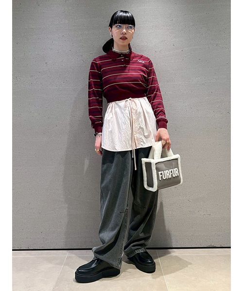 FURFUR(ファーファー)の「シャツレイヤードポロニット(ニット/セーター・レディース・バーガンディー/ライトブルー/ネイビー・F)」の22枚目の写真