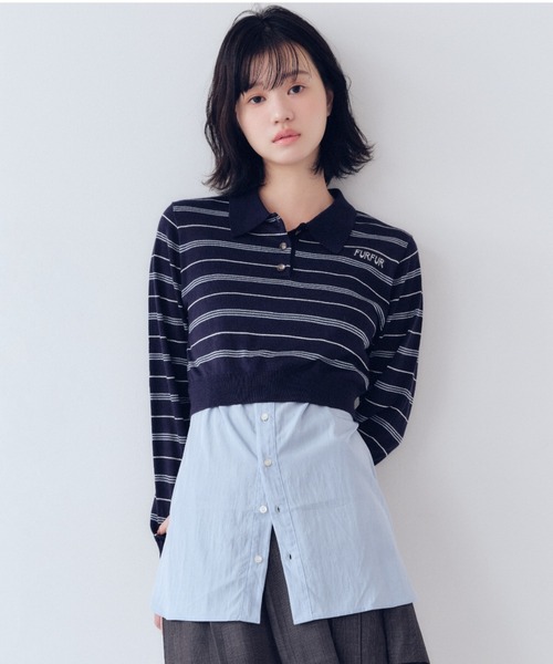 FURFUR（ファーファー）の「シアーニットポロシャツ（ニット
