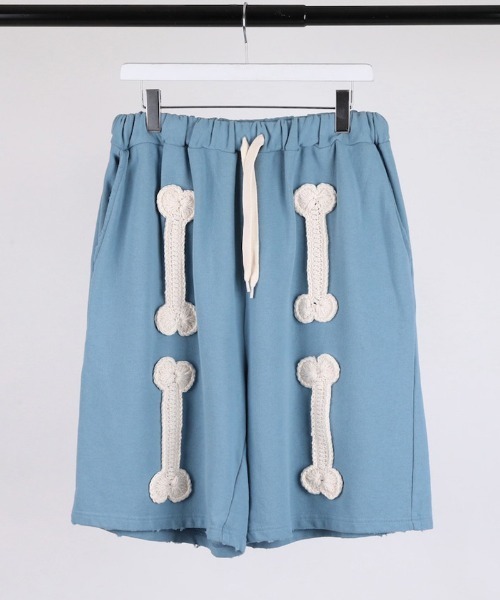 mp13988-BONE CROCHET SWEAT SHORTS スウェットショートパンツ(DC-SS26