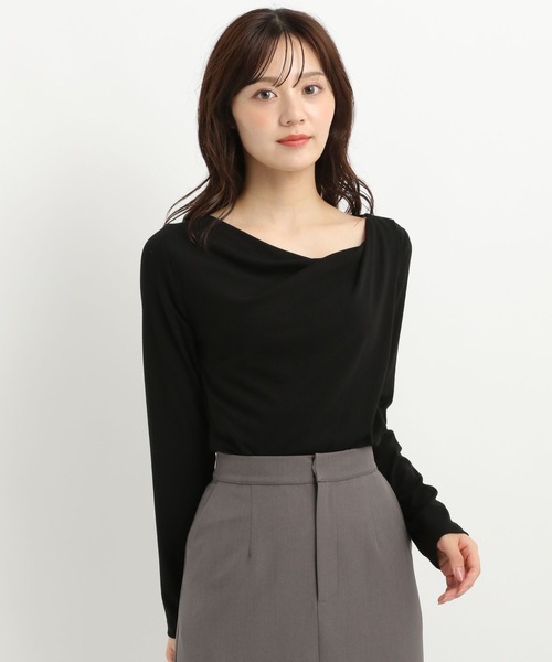 Andemiu（アンデミュウ）の「カットドレープT長袖580967（Tシャツ/カットソー・レディース・ブラック/ブラウン/ブルー/オフホワイト・FREE）」の11枚目の写真