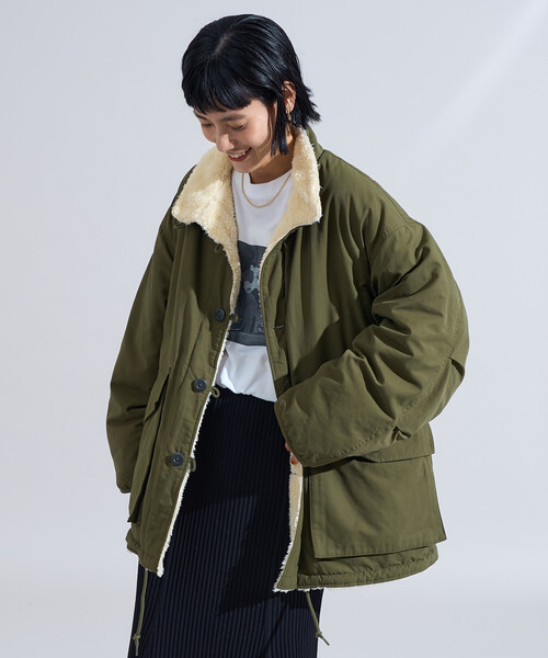 良品 超名作 エイチ 知る人ぞ知る ボアジャケット ミリタリー ボア取り外し可能 FREAK'S STORE（フリークスストア）の「＜XSサイズ追加＞リバーシブル