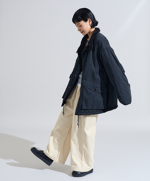 リバーシブル ボアジャケット/裏ボア ミリタリージャケット/レオパード