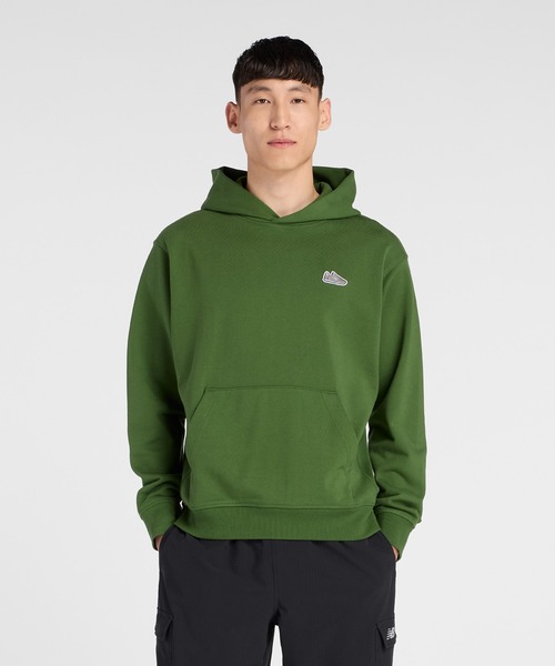 NEW BALANCE（ニューバランス）の「574 シューパッチフーディ（パーカー・メンズ・ダークグリーン/ブラック/ライトグレー/ダークブラウン・MEDIUM/LARGE/X-LARGE/XX-LARGE/SMALL）」の4枚目の写真