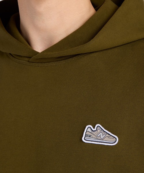 NEW BALANCE（ニューバランス）の「574 シューパッチフーディ（パーカー・メンズ・ダークグリーン/ブラック/ライトグレー/ダークブラウン・MEDIUM/LARGE/X-LARGE/XX-LARGE/SMALL）」の7枚目の写真