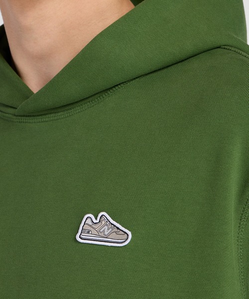 NEW BALANCE（ニューバランス）の「574 シューパッチフーディ（パーカー・メンズ・ダークグリーン/ブラック/ライトグレー/ダークブラウン・MEDIUM/LARGE/X-LARGE/XX-LARGE/SMALL）」の12枚目の写真