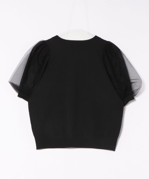 STRAWBERRY-FIELDS（ストロベリーフィールズ）の「アデルポリー_チュールバルーンスリーブニット（ニット/セーター・レディース・ブラック/ピンク系/キナリ・2）」の15枚目の写真