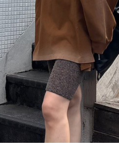 WAIST LOGO KNIT BIKER PANTS（その他パンツ）｜Ameri（アメリ