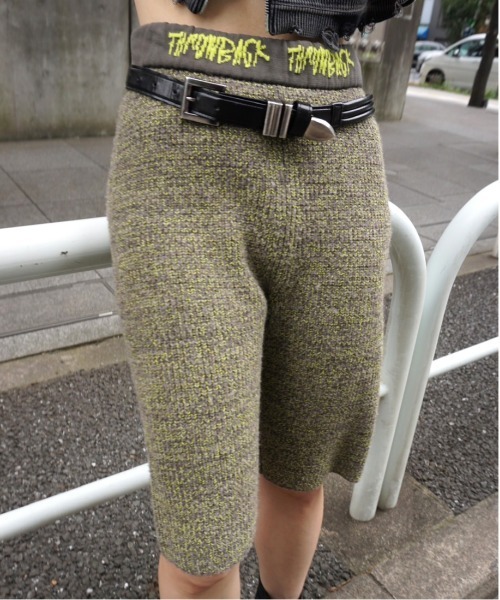 WAIST LOGO KNIT BIKER PANTS（その他パンツ）｜Ameri（アメリ