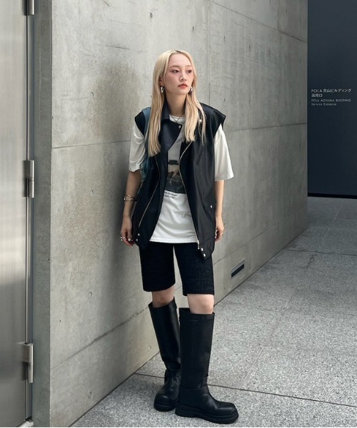 WAIST LOGO KNIT BIKER PANTS（その他パンツ）｜Ameri（アメリ