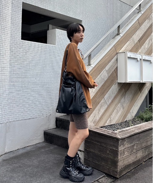WAIST LOGO KNIT BIKER PANTS（その他パンツ）｜Ameri（アメリ