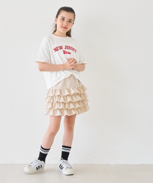 coca(coca)(コカ)の「キッズ ティアードフリルミニスカート(スカート・キッズ・ライトベージュ/チャコール・150/140/130/120)」の9枚目の写真