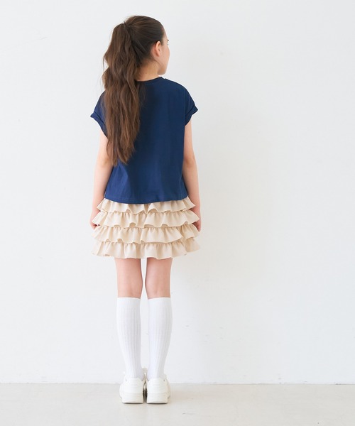 coca(coca)(コカ)の「キッズ ティアードフリルミニスカート(スカート・キッズ・ライトベージュ/チャコール・150/140/130/120)」の11枚目の写真
