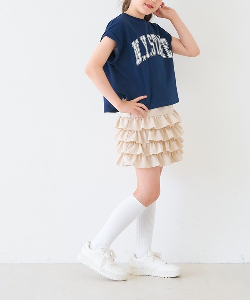 coca(coca)(コカ)の「キッズ ティアードフリルミニスカート(スカート・キッズ・ライトベージュ/チャコール・150/140/130/120)」の12枚目の写真