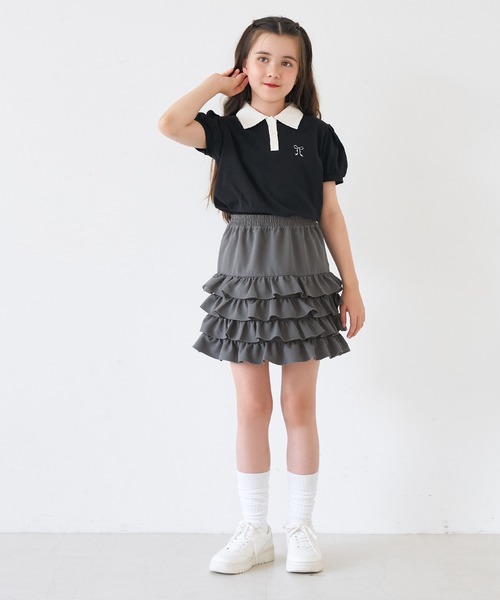 coca(coca)(コカ)の「キッズ ティアードフリルミニスカート(スカート・キッズ・ライトベージュ/チャコール・150/140/130/120)」の17枚目の写真