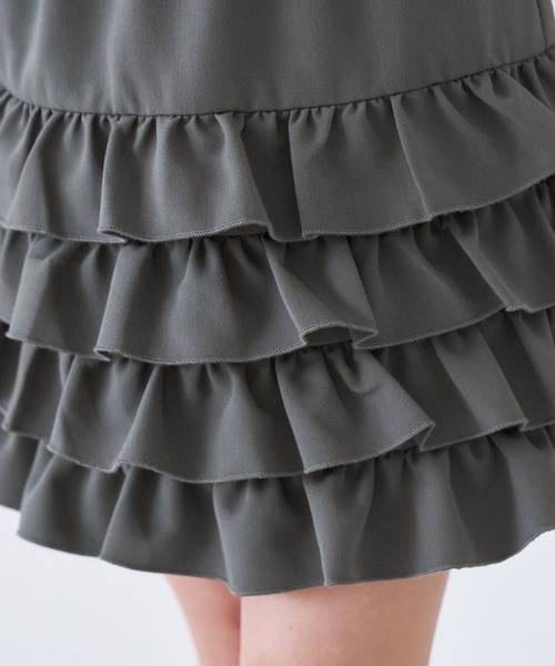 coca(coca)(コカ)の「キッズ ティアードフリルミニスカート(スカート・キッズ・ライトベージュ/チャコール・150/140/130/120)」の18枚目の写真