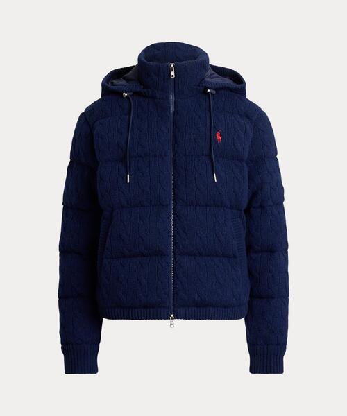 POLO RALPH LAUREN(ポロ ラルフ ローレン)の「ケーブルニット ウールカシミヤ キルテッド ジャケット(その他アウター・レディース・ネイビー系1・L/M/S/XS)」の4枚目の写真