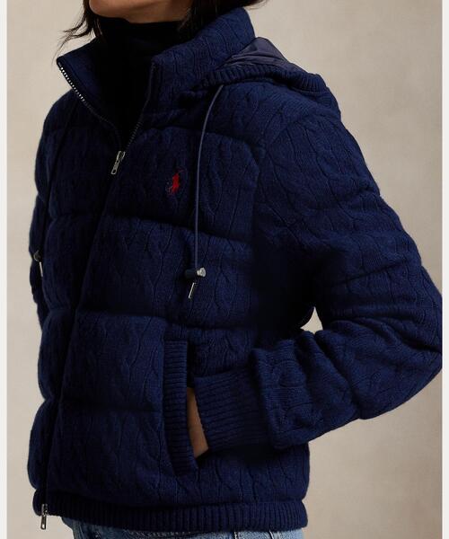 ケーブルニット ウールカシミヤ キルテッド ジャケット（その他