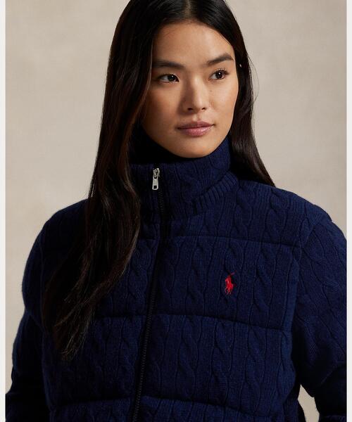 POLO RALPH LAUREN(ポロ ラルフ ローレン)の「ケーブルニット ウールカシミヤ キルテッド ジャケット(その他アウター・レディース・ネイビー系1・L/M/S/XS)」の8枚目の写真