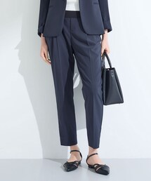 美品✨INDIVI インディヴィ パンツスーツ ウール 黒 大きいサイズ41 洗える／リクルートスーツ】ストレッチストレートラインパンツ