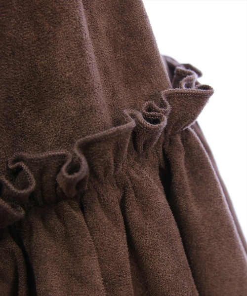 clear（クリア）の「2段フリルティアードスエードミニスカート［韓国ファッション ガーリー］≪AW新作≫（スカート・レディース・ブラウン/ブラック/ライトベージュ・F）」の16枚目の写真