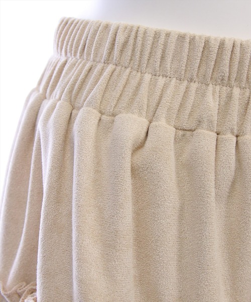 clear（クリア）の「2段フリルティアードスエードミニスカート［韓国ファッション ガーリー］≪AW新作≫（スカート・レディース・ブラウン/ブラック/ライトベージュ・F）」の8枚目の写真