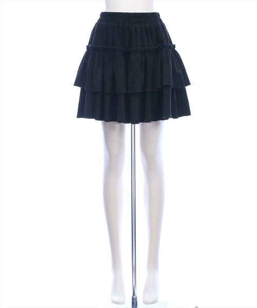 clear（クリア）の「2段フリルティアードスエードミニスカート［韓国ファッション ガーリー］≪AW新作≫（スカート・レディース・ブラウン/ブラック/ライトベージュ・F）」の19枚目の写真