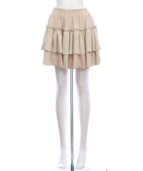 clear（クリア）の「2段フリルティアードスエードミニスカート［韓国ファッション ガーリー］≪AW新作≫（スカート・レディース・ブラウン/ブラック/ライトベージュ・F）」の20枚目の写真