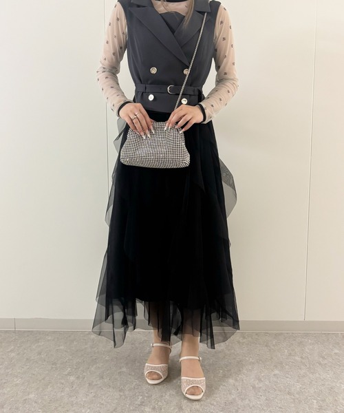 artemis by DIANA(アルテミスバイダイアナ)の「2WAY ショルダーチェーン付属がま口ビジュークラッチバッグ(クラッチバッグ・レディース・ブラック/シルバー・FREE)」の19枚目の写真
