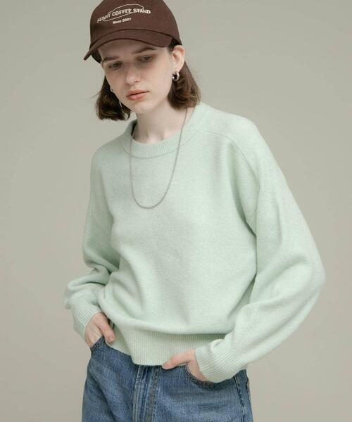 URBAN RESEARCH Sonny Label(アーバンリサーチサニーレーベル)の「フラッフィータッチクルーネックニットプルオーバー(ニット/セーター・レディース・ブラック/グレー/ミント・FREE)」の3枚目の写真