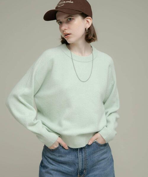 URBAN RESEARCH Sonny Label(アーバンリサーチサニーレーベル)の「フラッフィータッチクルーネックニットプルオーバー(ニット/セーター・レディース・ブラック/グレー/ミント・FREE)」の14枚目の写真