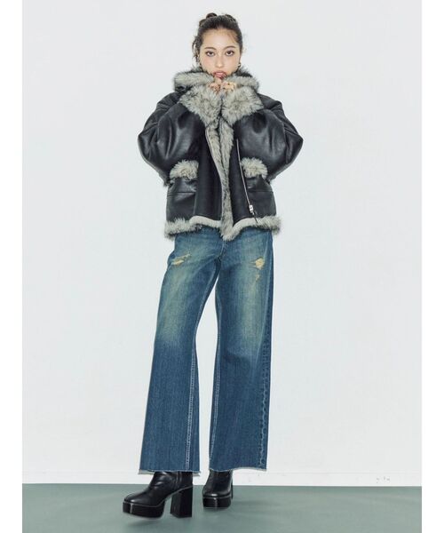 リバーシブルフェイクファーブルゾン（ブルゾン）｜EVRIS（エヴリス