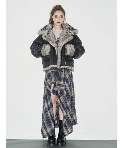 セール】リバーシブルフェイクファーブルゾン（ブルゾン）｜EVRIS