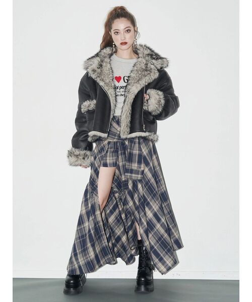 セール】リバーシブルフェイクファーブルゾン（ブルゾン）｜EVRIS