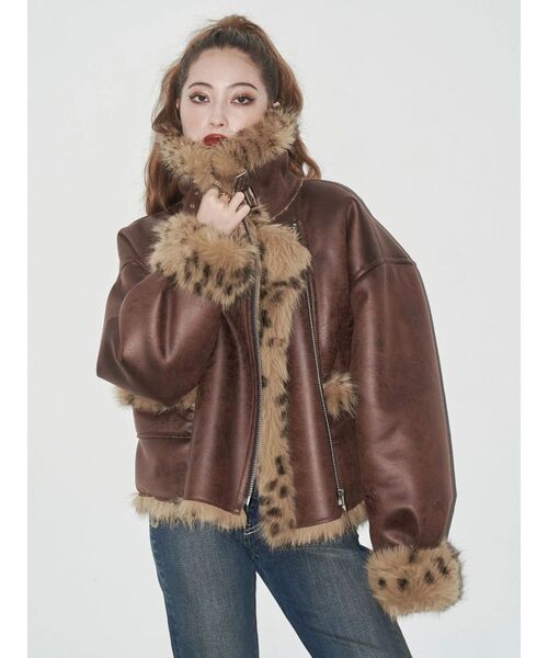 リバーシブルフェイクファーブルゾン（ブルゾン）｜EVRIS（エヴリス