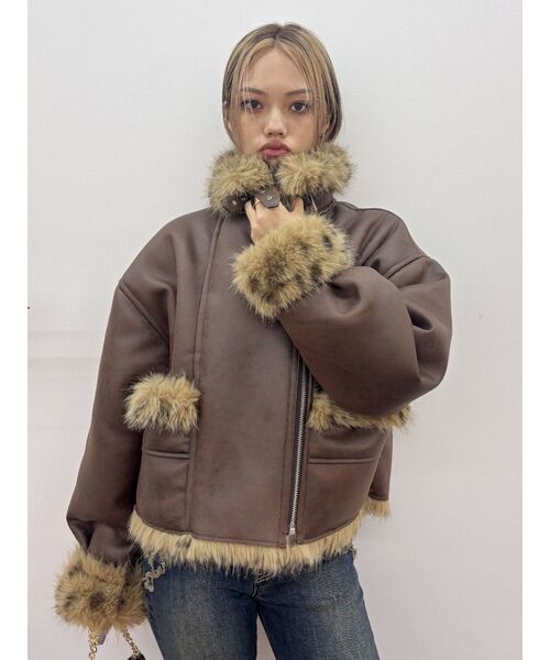 evris エヴリス リバーシブルボアフードブルゾン リバーシブルフェイクファーブルゾン（ブルゾン）｜EVRIS