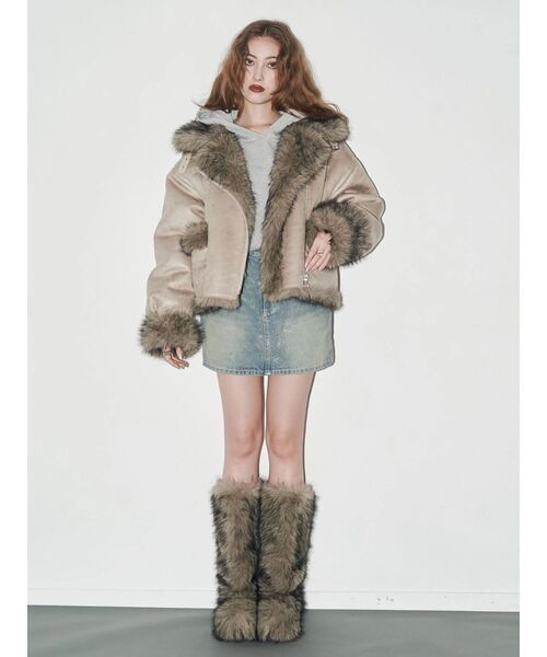 リバーシブルフェイクファーブルゾン（ブルゾン）｜EVRIS（エヴリス