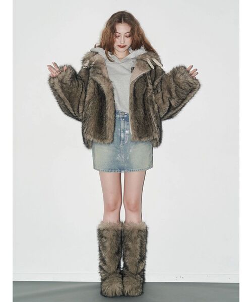 セール】リバーシブルフェイクファーブルゾン（ブルゾン）｜EVRIS