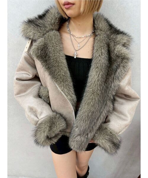 リバーシブルフェイクファーブルゾン（ブルゾン）｜EVRIS（エヴリス