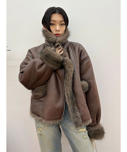 リバーシブルフェイクファーブルゾン（ブルゾン）｜EVRIS（エヴリス