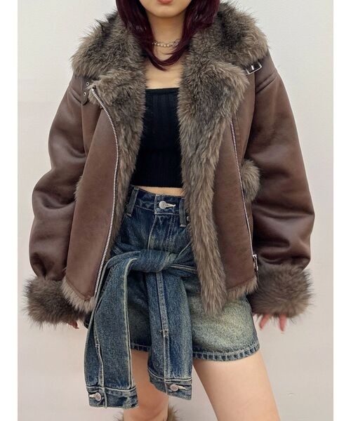 リバーシブルフェイクファーブルゾン（ブルゾン）｜EVRIS（エヴリス