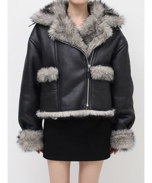 evris エヴリス リバーシブルボアフードブルゾン リバーシブルフェイクファーブルゾン（ブルゾン）｜EVRIS