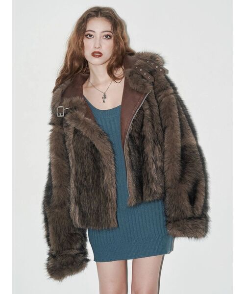 リバーシブルフェイクファーブルゾン（ブルゾン）｜EVRIS（エヴリス