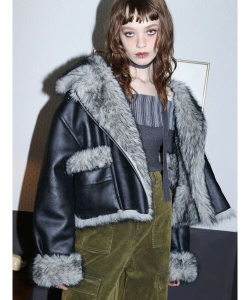 EVRIS リバーシブルフェイクファーブルゾン リバーシブルフェイクファーブルゾン（ブルゾン）｜EVRIS（エヴリス