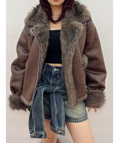 EVRIS リバーシブルフェイクファーブルゾン リバーシブルフェイクファーブルゾン（ブルゾン）｜EVRIS（エヴリス